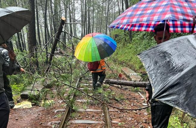 कालका शिमला रेल सेक्शन पर जगह-जगह भारी भूस्खलन, दूसरे दिन भी सभी टॉय ट्रेन रद्द 